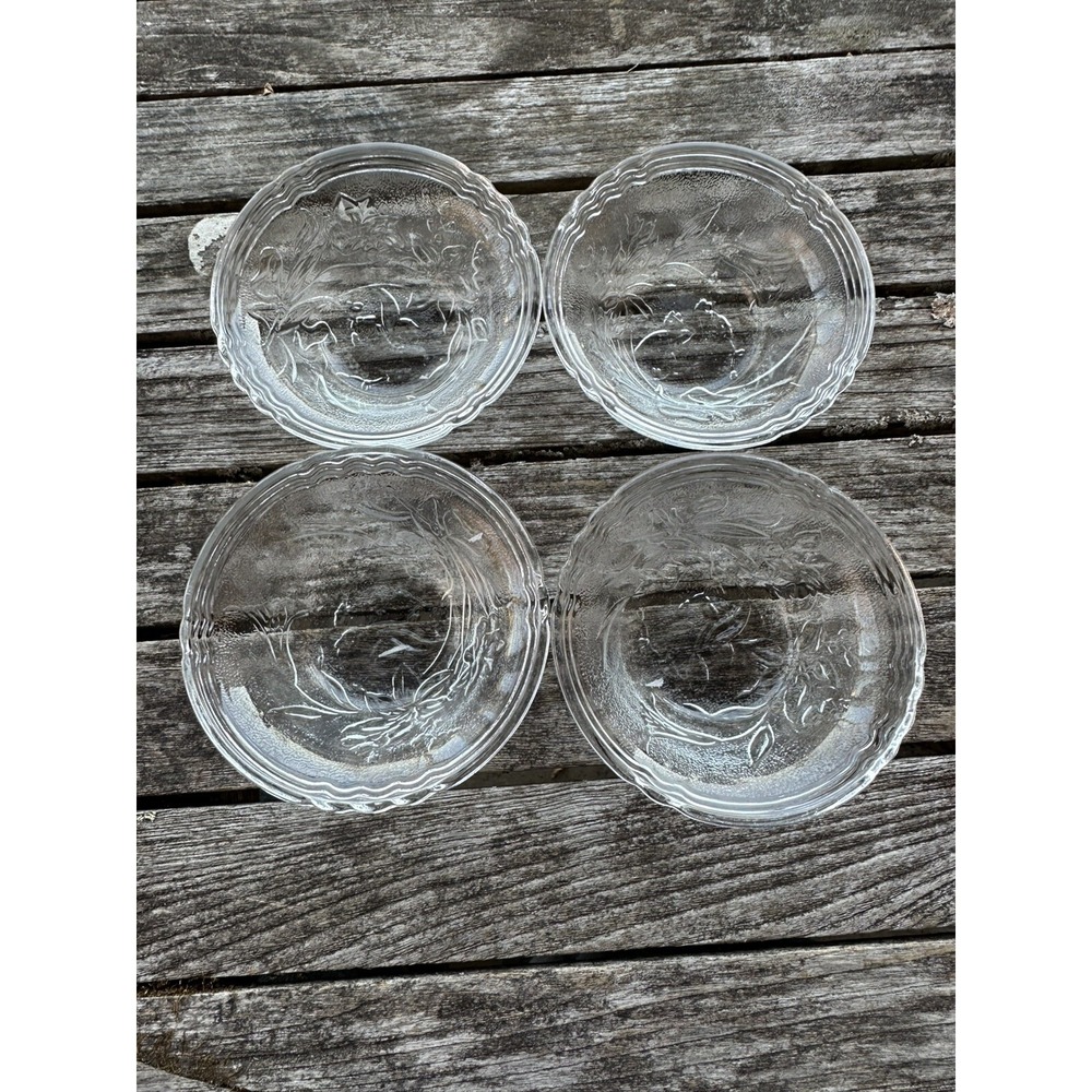 4 Princess House Fantasia Poinsettia Small Condiment Berry Bowls 4.3" MINT